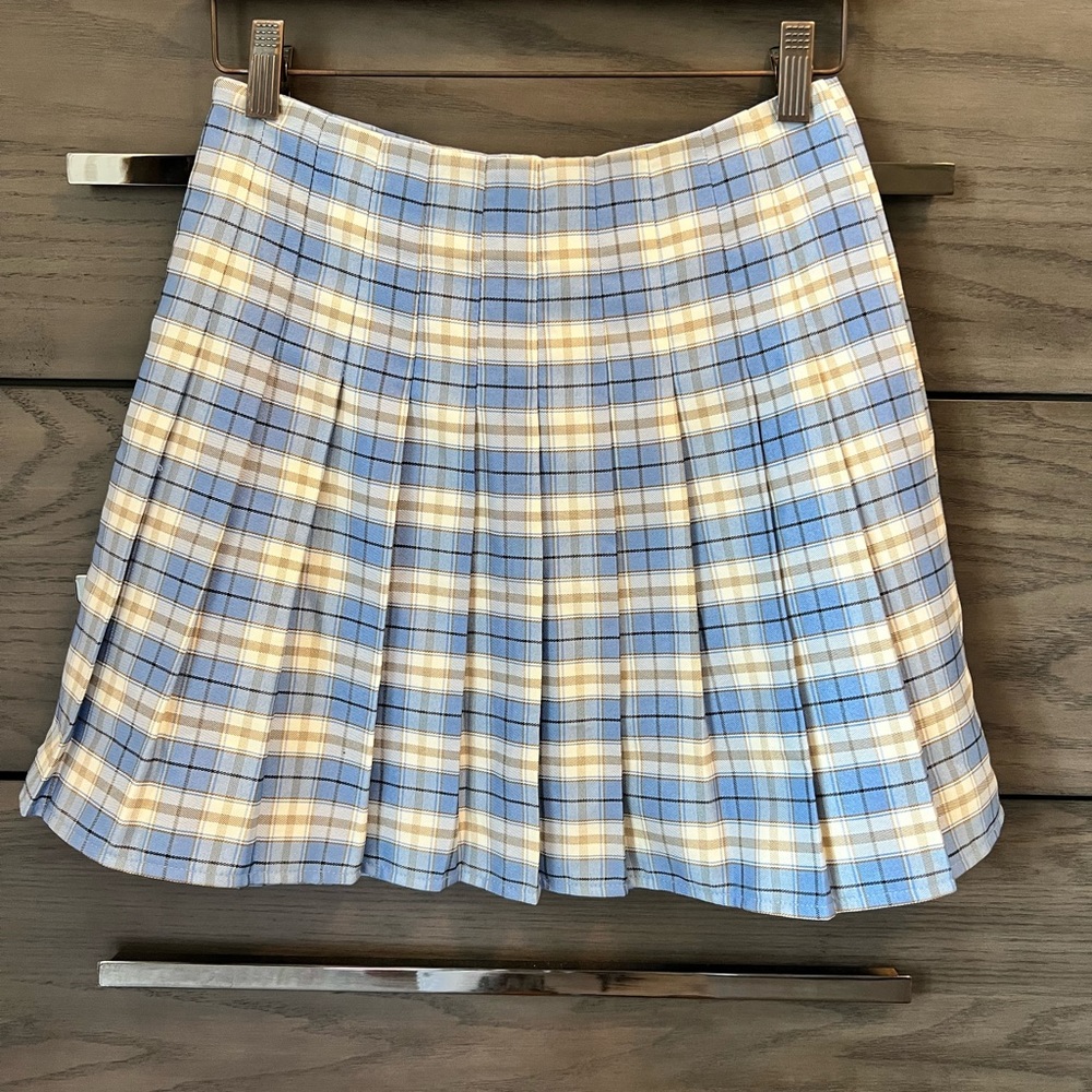 SHEIN Plaid, Pleated Mini Skirt